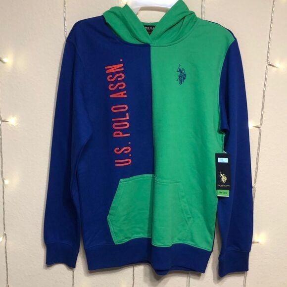 NWT U.S Polo Assn. Light weight Hoodie Shirt Size L 10-12 - Picture 1 of 8